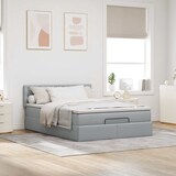 thumbnail of vidaXL Ottoman-Bett mit Matratze & LEDs Hellgrau 140x200 cm Stoff