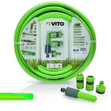 thumbnail of Tuyau d'arrosage 15mm 10 m KIT PVC lance multi jet + 2 raccords + nez de robinet VITO