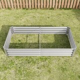 thumbnail of Hochbeet aus Metall 30x180x90 cm Silber aus verzinktem Stahlwellblech ohne Boden mit gefalteter Innenkante wetterfest für Garten Terrasse