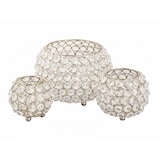 thumbnail of Teelichthalter Kerzenhalter Set 3-teilig Crystal Kerzenständer Vintage Kristall : silber