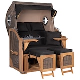 thumbnail of Strandkorb Komplettset - bene living - Ammersee Teak - PE grau - Skyline Frankfurt - Liftersystem