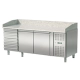 thumbnail of Gastro Pizzakühltisch mit Kühlausatzvitrine Saladette Kühltisch 390 Liter Edelstahl
