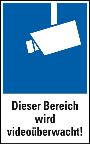 Schild I Hinweis-Kombischild Dieser Bereich wird videoüberwacht, Kunststoff, 200x300mm