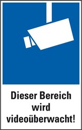 thumbnail of Schild I Hinweis-Kombischild Dieser Bereich wird videoüberwacht, Kunststoff, 200x300mm