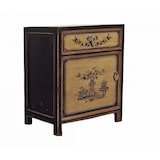 thumbnail of OPIUM OUTLET Möbel Kommode Nachttisch Nachtschrank Nachtkonsole Nachtkästchen 35191-1 schwarz-beige asiatisch chinesisch orientalisch