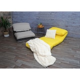 thumbnail of Poltrona HWC-E68, sofá-cama, poltrona funcional, poltrona dobrável, reclinável, tecido/têxtil ~ amarelo