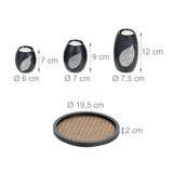 thumbnail of Relaxdays Teelichthalter Set mit Tablett & Steinen,  Ø 19,5 cm, Tischdeko Wohn- & Esszimmer, Kerzenhalter, schwarz/braun