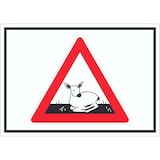 thumbnail of Achtung Setzzeit Symbol Aufkleber A7 (74x105mm)
