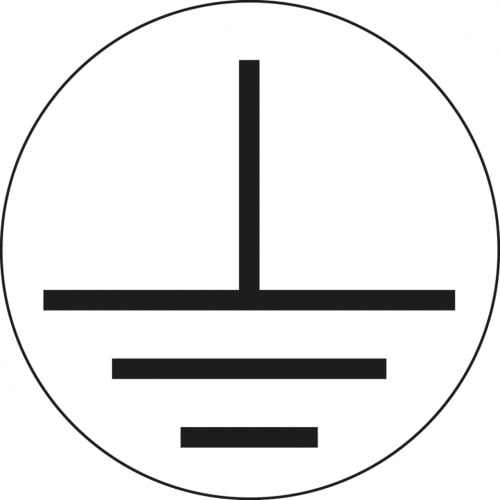 Aufkleber I Leiterkennzeichen Erde, RoHS-konform, Folie, selbstklebend, Ø 20mm, 20/Bogen, DIN EN 60445 / IEC 60417