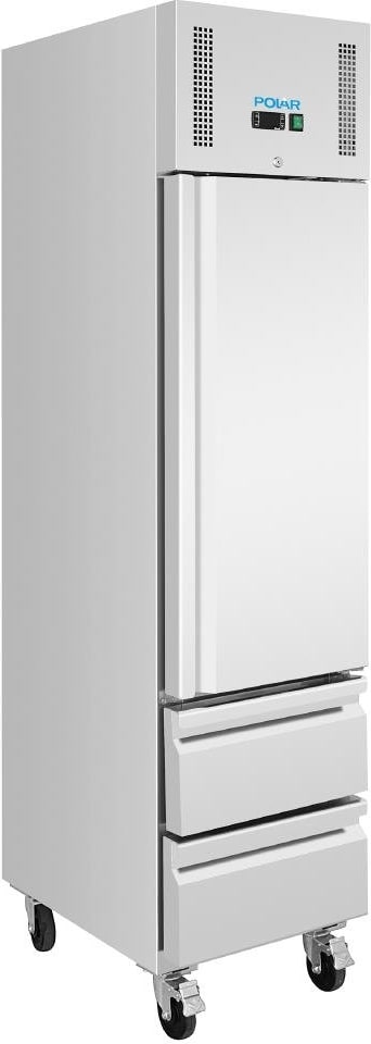 Polar G-Serie Einzeltür & 2 Schubladen Slimline GN Schrankkühlschrank