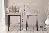 thumbnail of CHEFGASTRO Barhocker PHILADELPHIA Schwarz Stoff mit 4-Fuﬂ Gestell HxBxT 110x64x48cm Stoff Elfenbein Barstuhl
