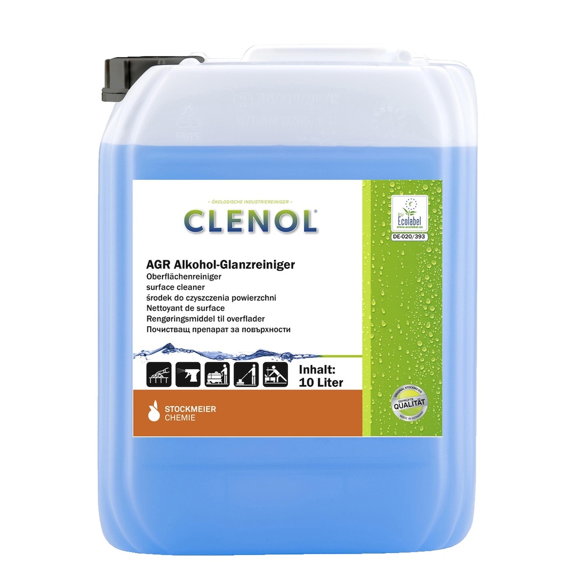Clenol AGR  Alkohol-Glanzreiniger - 1 x 10 L Kanister - Allzweckreiniger
