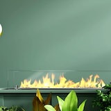 thumbnail of Queimador de lareira a bioetanol em aço com vidro de 100 cm