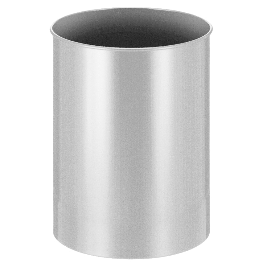 V-Part papierbak rond staal 30 liter afmeting Ø 335 H 470mm– zilver