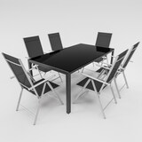 thumbnail of Gartenmöbel Set 7-tlg. Tisch Glasplatte Alu Klappsessel 7-fach verstellbar