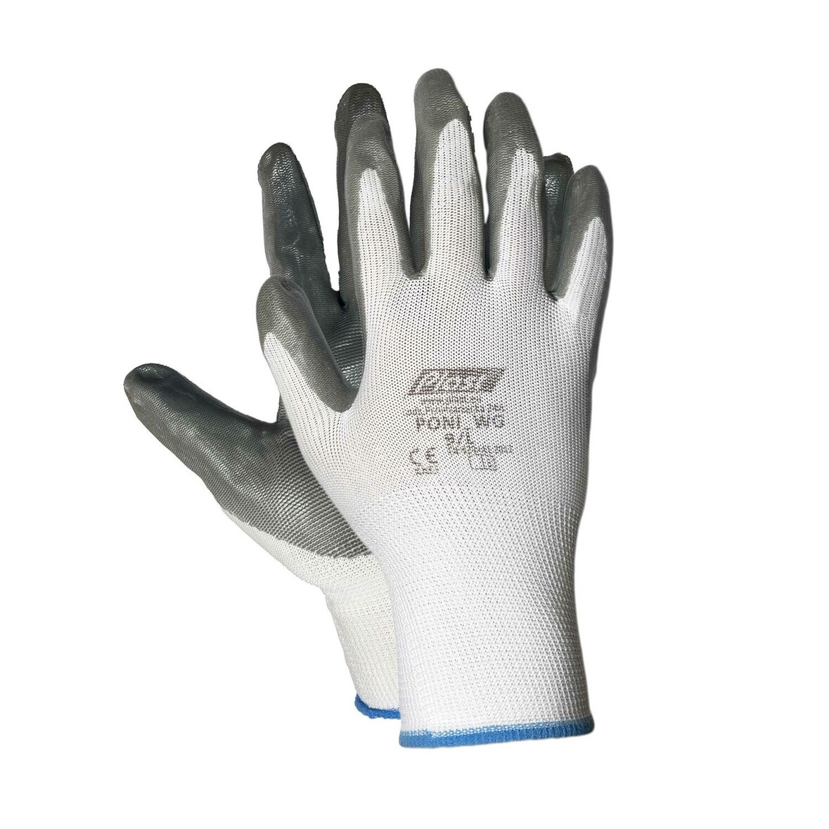 12 Paar Arbeitshandschuhe Montagehandschuhe Nylon-Nitril Größe L-9 Unisex grau