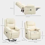 thumbnail of HOMCOM Poltrona Alzapersona con Poggiapiedi e Telecomando Bianco Crema