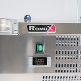 thumbnail of Romux® Kühlvitrinen für Tapas 200x33x44 cm aus Edelstahl und Glashaube mit 10 Becken GN 1/4 | Gekühlte Vitrine mit digitalem Dixell-Thermostat