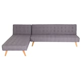 thumbnail of Canapé d'angle HWC-K38, Canapé pliable, couchage à gauche/à droite, tissu/textile bois massif certifié MVG 256cm ~ gris clair