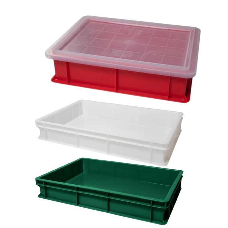 Genus Dei Italia, set 4 pezzi, 3 cassetta cm 30x40x10 porta impasto + coperchio