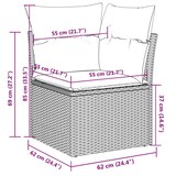 thumbnail of vidaXL 5-tlg. Garten-Sofagarnitur mit Kissen Hellgrau Poly Rattan