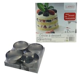 thumbnail of TABLE PASSION set de 4 cercles 7,5 cm et 1 poussoir - Lares Gris Rond Inox