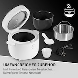 thumbnail of N8WERK Reiskocher 2l - 5 Programme - Touch-Display - ohne Anhaften & Überkochen - automatische Warmhaltefunktion & Überhitzungsschutz - inkl. Dampfgar