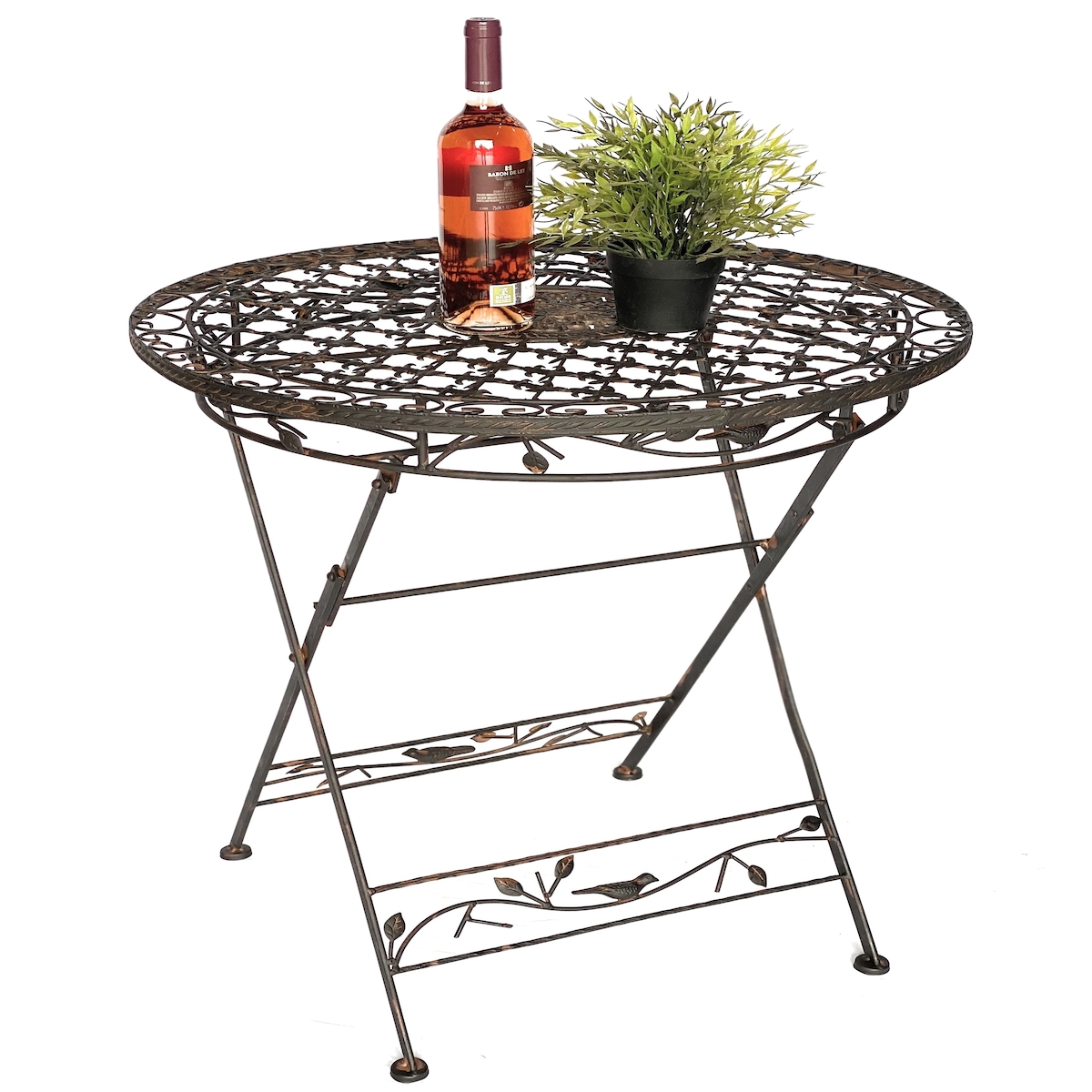 Denk DanDiBo Tisch Bistrotisch Antik Rund Gartentisch Metall 1850 Avis Eisentisch Balkontisch Vintage