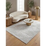 thumbnail of Teppich Kurzflor 3D-Effekt Modern Waschbar Strapazierfähig Esszimmer Flur OEKO-TEX Silber 140x200 cm Gekettelt – ILLER von Kadima Design