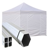thumbnail of Gazebo 3x3 m bianco pieghevole alluminio piantone esagonale 45mm con laterali