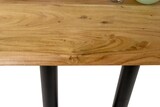 thumbnail of Bistrotisch Baumkante massiv 120 x 60 cm Akazie naturfarben Doppelsäulengestell schwarz IAN