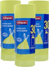 thumbnail of Alfapac - Müllbeutel 30L 50x75cm mit Selbstverschluss 3 Rollen x 20 Stück