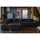 thumbnail of KAWOLA Sofa NEVADA Ecksofa Velvet schwarz Recamiere links