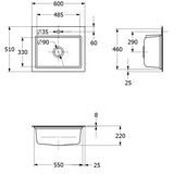 thumbnail of Villeroy&Boch Rechteckiges Spülbecken, Keramikspüle Subway Style 60 S Stone White 60x51cm, Unterschrankbreite 60cm