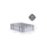 thumbnail of PROREGAL SuperSparSet 5x Eurobox NextGen Economy mit Auflagedeckel & 4x Verschlüsse Schwarz, Griffe zu, HxBxT 17x40x60cm, 34L, Eurobehälter, Box