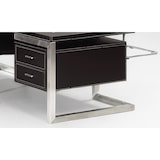thumbnail of Eckschreibtisch Chefschreibtisch Schreibtisch Büromöbel 'Venedig' links in schwarz mit Kunstlederüberzug und Ziernähten Jet-Line