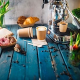 thumbnail of BIOZOYG 25 Stück Kaffee To Go Becher braun bedruckt 200ml / 8oz Einwegbecher Pappbecher doppelwandig für heiße Getränke biologisch abbaubar