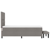 thumbnail of vidaXL Boxspringbett mit Kissen mit Kopfteil Taupe 90 x 200 cm Stoff