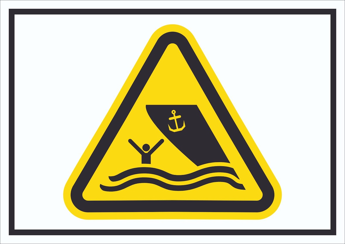 Schild Warnung Schiffsverkehr Symbol A0 (841x1189mm)