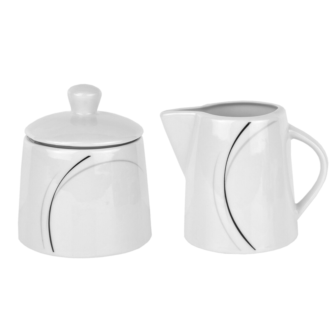 Kaffeeergänzungsset Milchkännchen & Zuckerdose Phönix Porzellan weiß mit Dekor