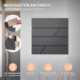 thumbnail of ECD Germany Standbriefkasten Edelstahl Silber – Briefkasten mit Zeitungsfach & Pfosten, freistehend, Anthrazit pulverbeschichtet,