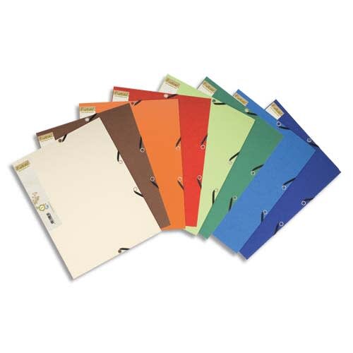 Exacompta Sammelmappe mit 3 Klappen und Gummizug und Rückenetikett aus Recycling-Karton zweifarbig 380g/qm Forever, 24x32cm für DIN A4