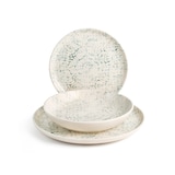 thumbnail of Servizio 18 pezzi tavola giove in stonewarre puntinato colore avorio e nero