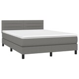 thumbnail of vidaXL Boxspringbett mit Matratze & LED Dunkelgrau 140x200 cm Stoff