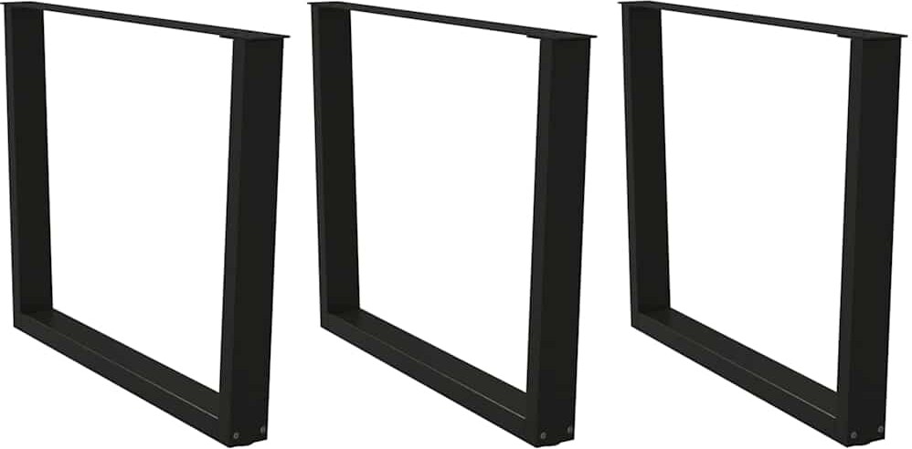 vidaXL Esstisch Beine V-Form 3 Stück Schwarz 100x(72-73,3) cm Stahl