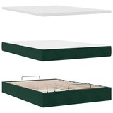 thumbnail of vidaXL Ottoman-Bett mit Matratze Dunkelgrün 140x190 cm Samt