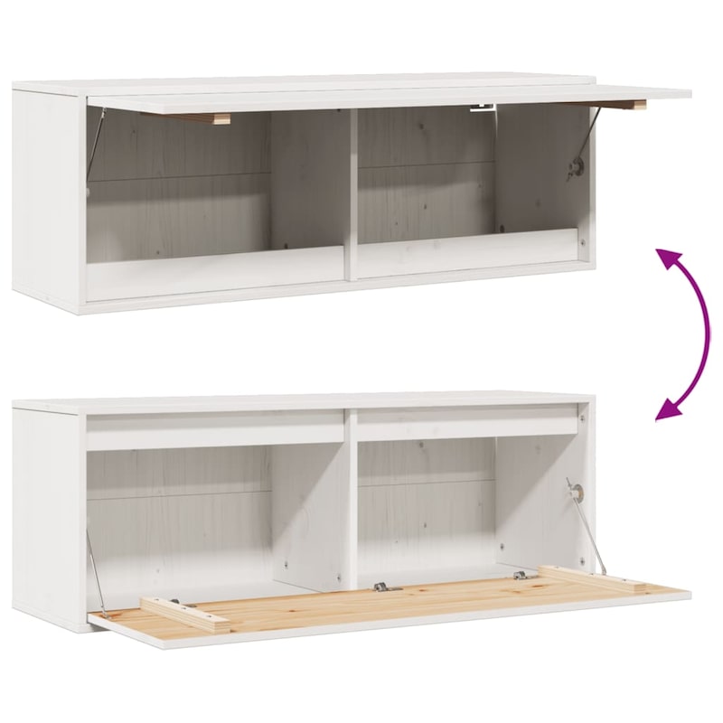 Wandkast 30x30x80 cm massief grenenhout wit kopen