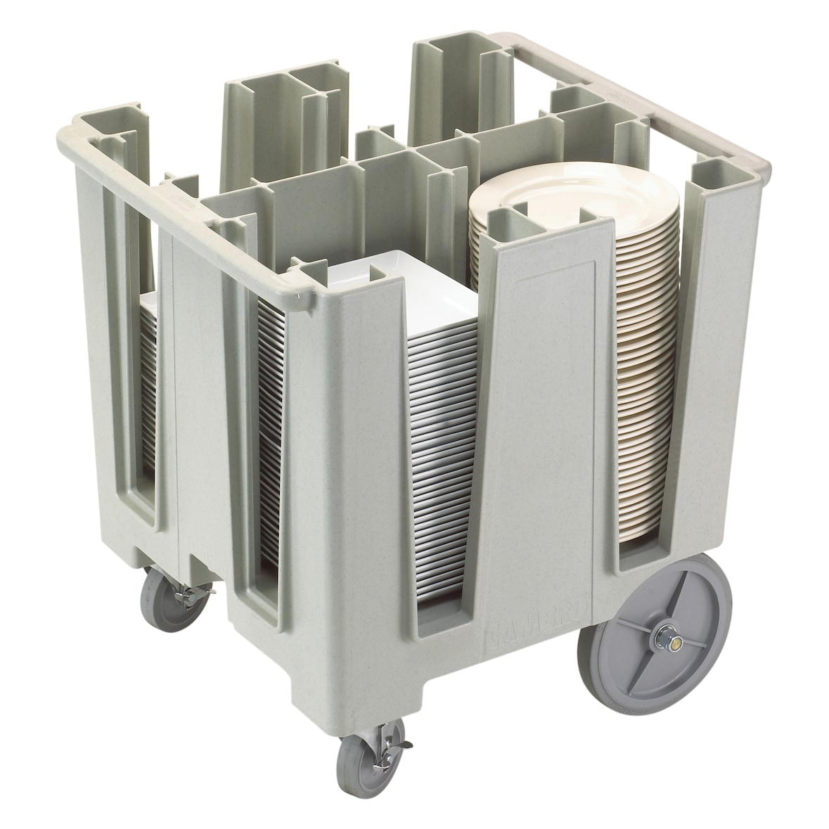 Cambro - Chariot à assiettes gris moucheté avec 4 colonnes Fixes - 45-60 assiettes par colonne - DCS1125480