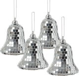 thumbnail of Weihnachtsbaumschmuck Glocken im Discokugel Look H: 8cm silber 4er Set