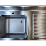 thumbnail of Skyrainbow Spültisch aus Edelstahl, ein Becken links, 100 x 60